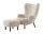 Kreslo Petra VB3 a pouf ATD1, walnut/sheepskin Moonlight