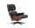 Kreslo Eames Lounge Chair Santos Palisander, Leather Premium F66 nero