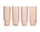 Poháre Ripple Long Drink set 4ks, blush